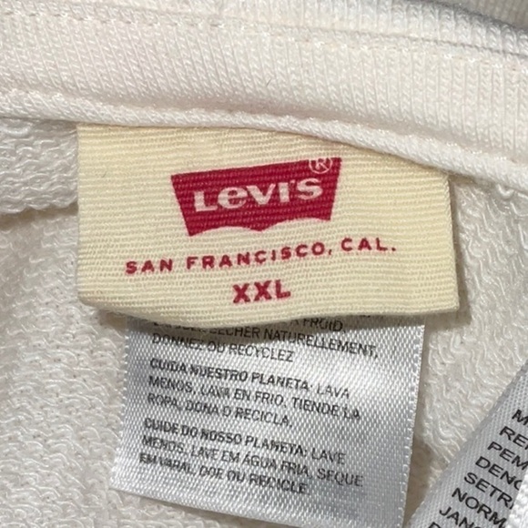 Levi's Women's Graphic Cropped Cotton Blend Laundry Day Hoodie XXL CREAM NWT - Picture 6 of 13